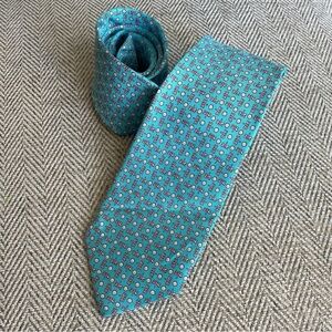 Pierre Cardin 100% Silk Mens Daisy Flower and Dragonfly Micro Print Tie